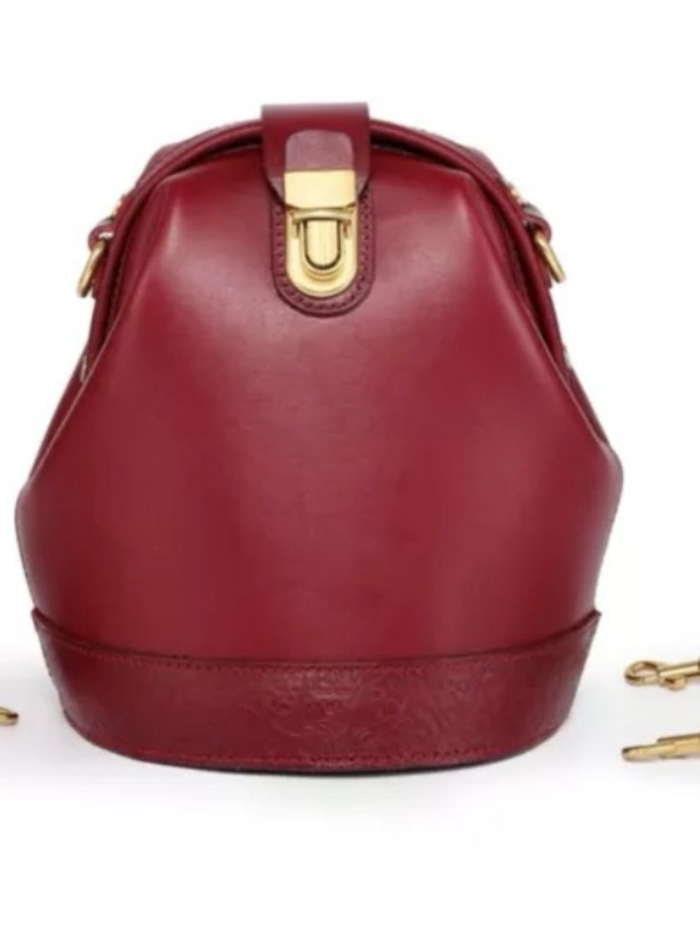 New Old Trend Doctor Bucket Crossbody Burgundy Leather w/ Dustbag